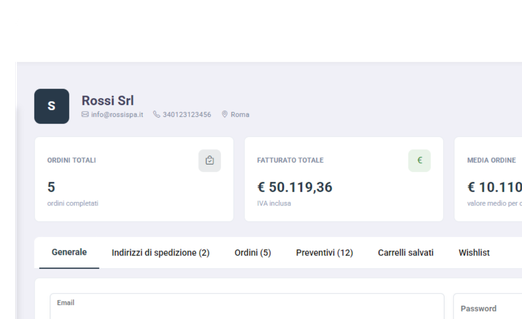 Customer Timeline — Storico cliente Xerigrafo